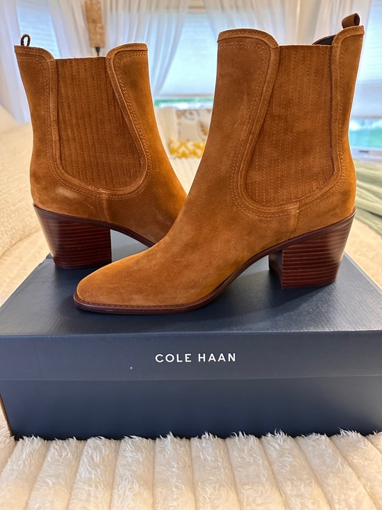 Cole Haan Shoes - Cole Haan Suede Janelle Chelsea Ankle Boot in Tan Brown